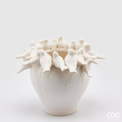 Vaso Colombe Waterproof White in Ceramica – EDG Enzo De...
