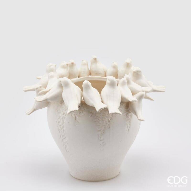Vaso Colombe Waterproof White in Ceramica – EDG Enzo De Gasperi