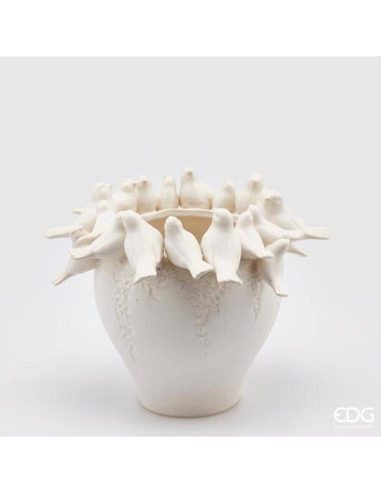 Vaso Colombe Waterproof White in Ceramica – EDG Enzo De Gasperi