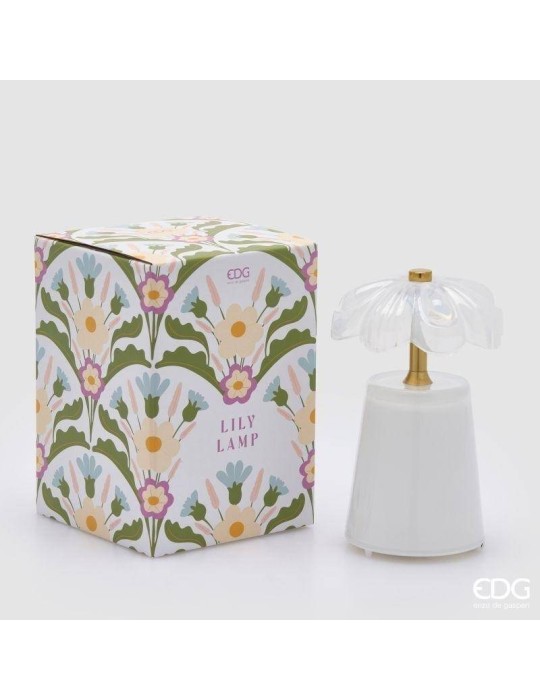 Lampada da Tavolo Lily Bianco H17,5 cm Ricaricabile USB – EDG Enzo De Gasperi