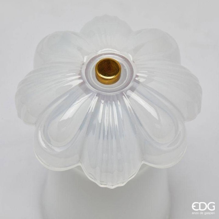 EDG Enzo De Gasperi Lampada Lily bianca ricaricabile 17,5 cm
