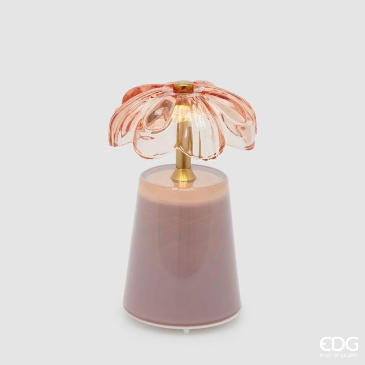 EDG Enzo De Gasperi Lampada Lily rosa ricaricabile 17,5 cm