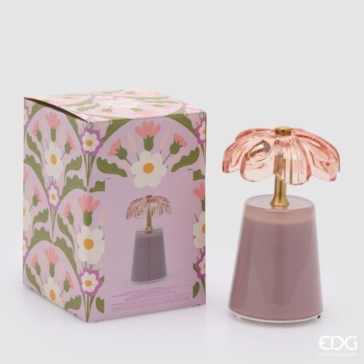 EDG Enzo De Gasperi Lampada Lily rosa ricaricabile 17,5 cm