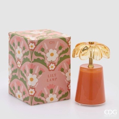 Lampada da Tavolo Lily Arancione H17,5 cm Ricaricabile...