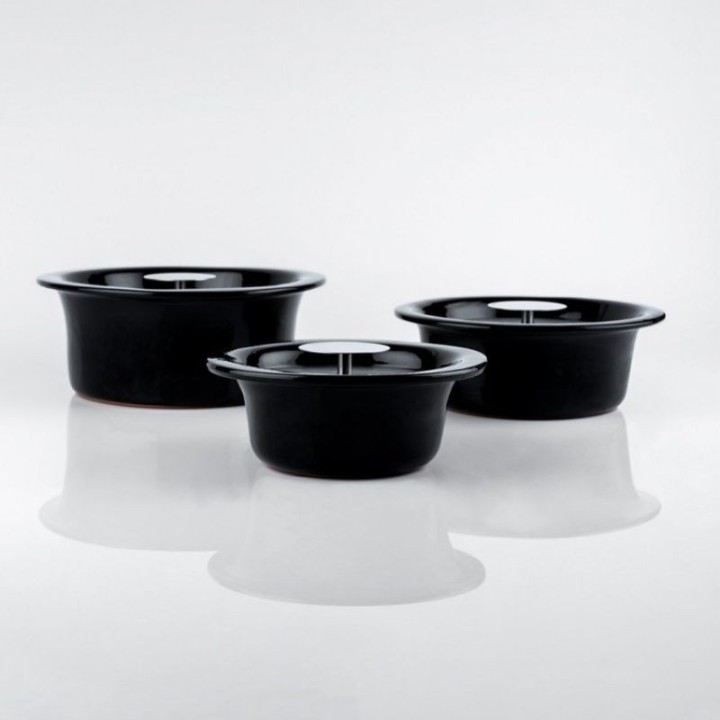 KnIndustrie Casseruola Crete in terracotta nera Ø 24 cm