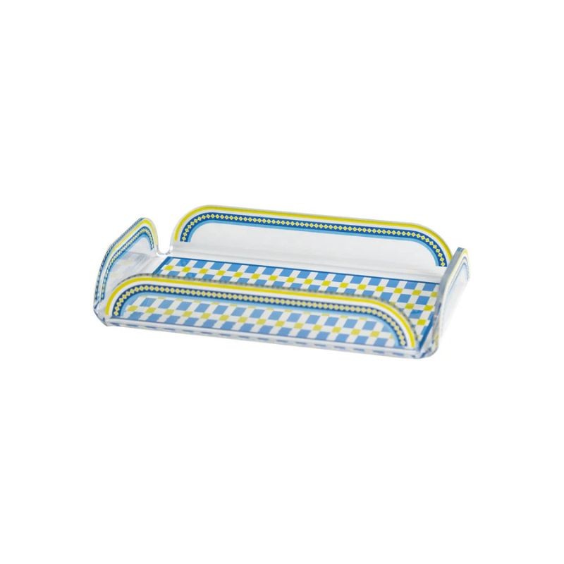 Happy Tray Vassoietto Decorativo in Cristallo Acrilico Blu Cielo Vesta Home