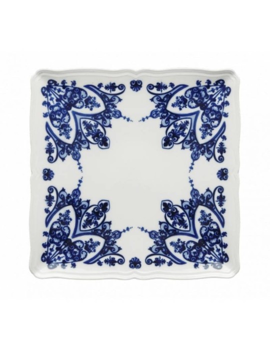 Piatto Quadrato 30 cm Antico Doccia Babele Blu in Porcellana – Ginori 1735