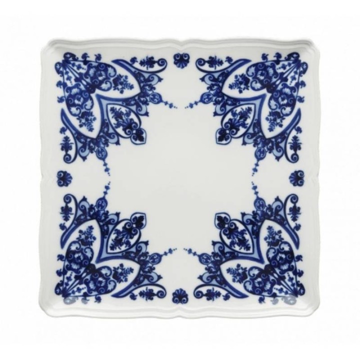 Ginori 1735 Piatto quadrato Babele blu 30 cm