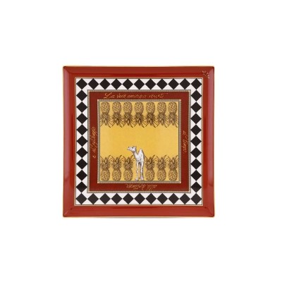 Centrotavola Quadrato Totem Cammello in Porcellana con...