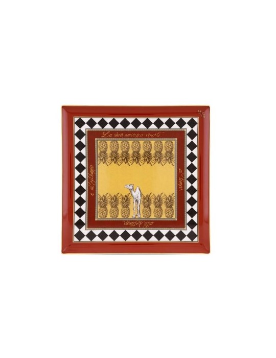 Centrotavola Quadrato Totem Cammello in Porcellana con Oro – Ginori 1735