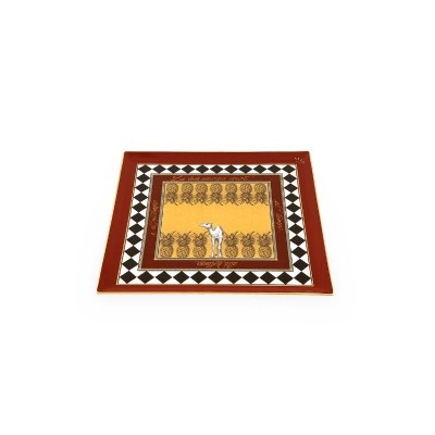 Centrotavola Quadrato Totem Cammello in Porcellana con... 2