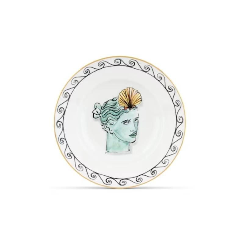 Piatto Fondo 24,5 cm White Il Viaggio di Nettuno in Porcellana – Ginori 1735