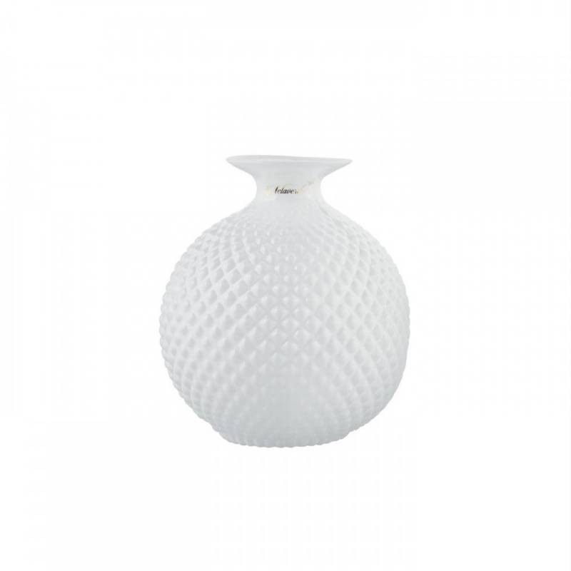 Vaso Javier Bianco Lucido in Vetro 17 cm – Melaverde