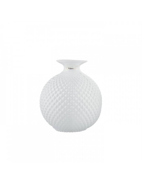 Vaso Javier Bianco Lucido in Vetro 17 cm – Melaverde