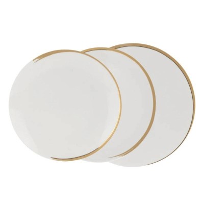 Servizio Tavola 39 Pezzi Vintage Gold Shiro in Porcellana...