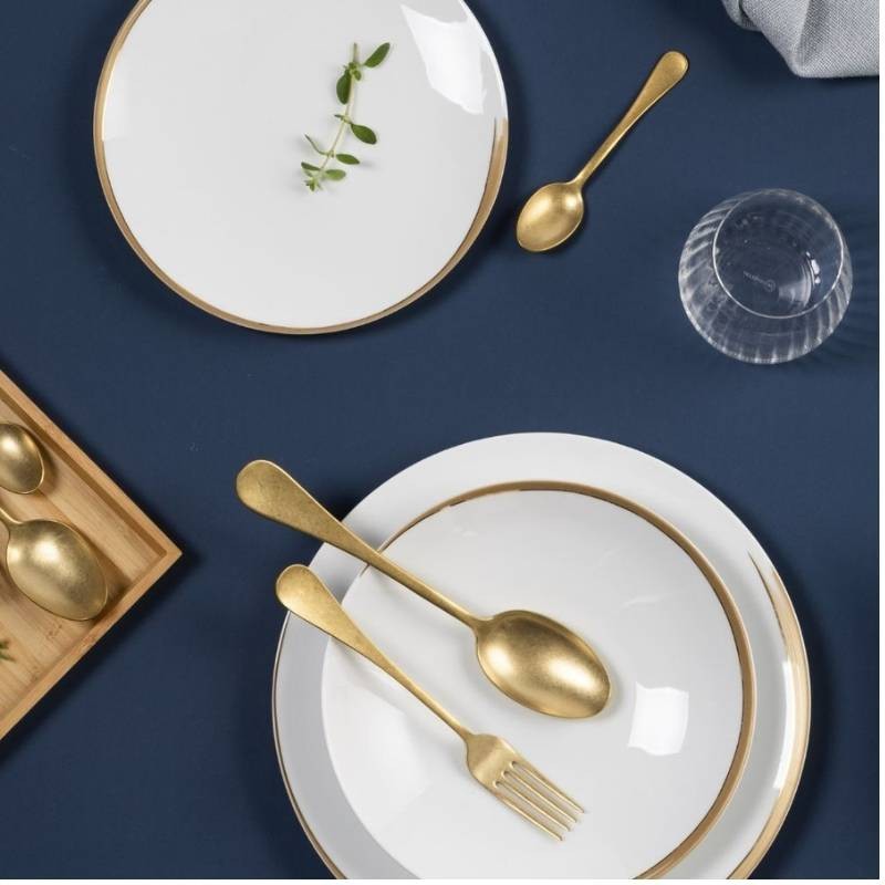 Servizio Tavola 39 Pezzi Vintage Gold Shiro in...