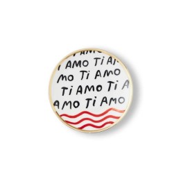 Bitossi Home Piattino Ti Amo con bordo oro Ø 17 cm