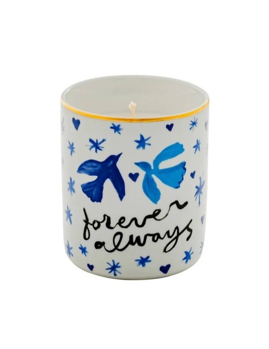 Candela Profumata Forever Always Bitossi – Candela in Mug di Porcellana con Bordo Oro