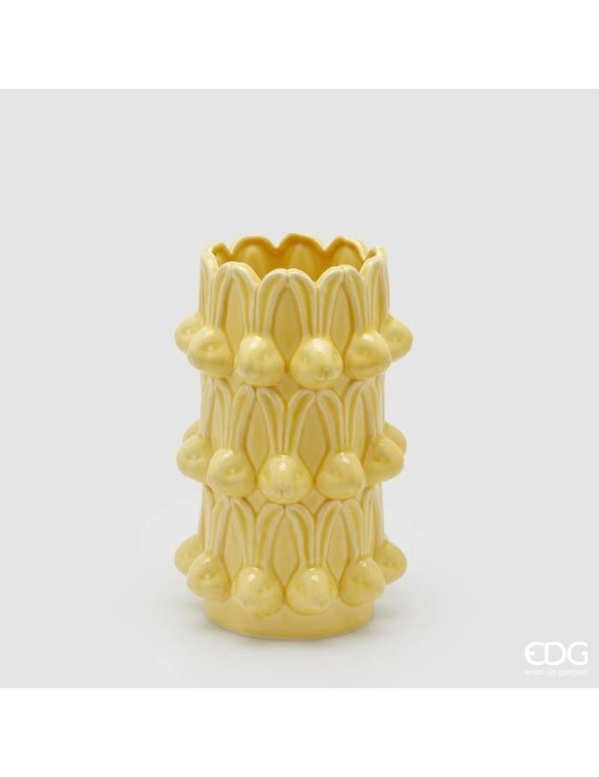 Vaso Conigli Easter Giallo H25 EDG – Vaso Decorativo Pasquale in Ceramica