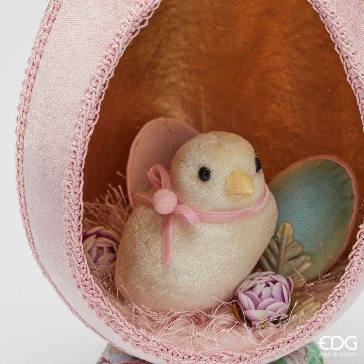 EDG Enzo De Gasperi Uovo di Pasqua con pulcino alto 26 cm