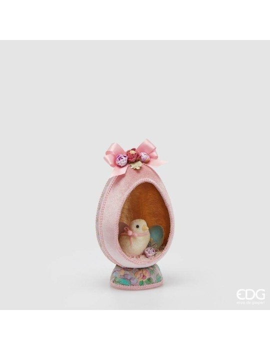 Decoro Uovo di Pasqua con Pulcino EDG Enzo De Gasperi – H 26 cm