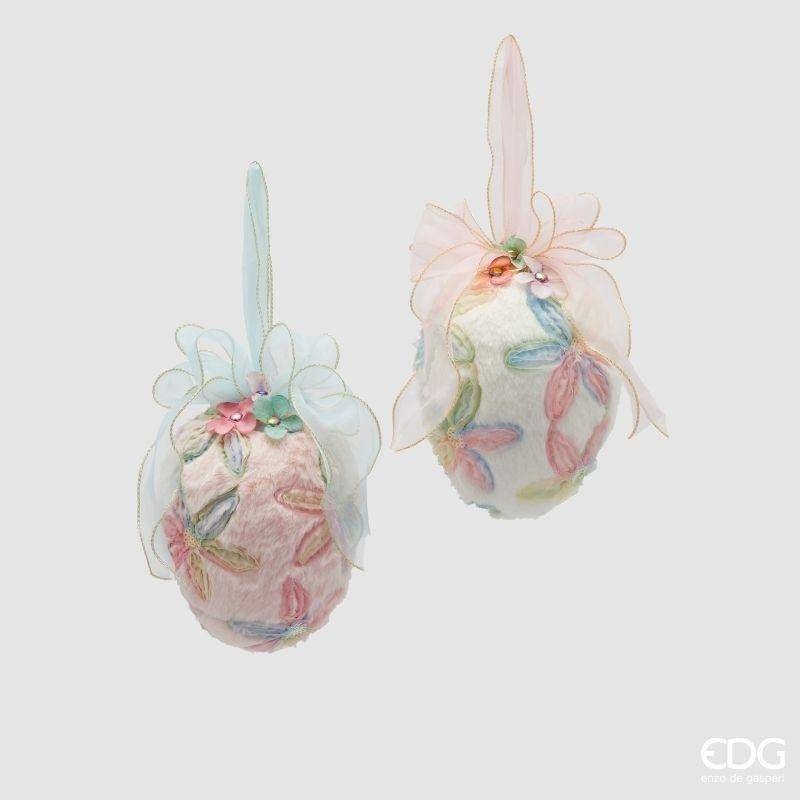 Uovo Decorativo di Pasqua con Fiocco da Appendere EDG – H 16 cm