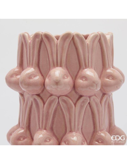 Vaso Conigli Easter H25 cm Rosa – EDG Enzo De...