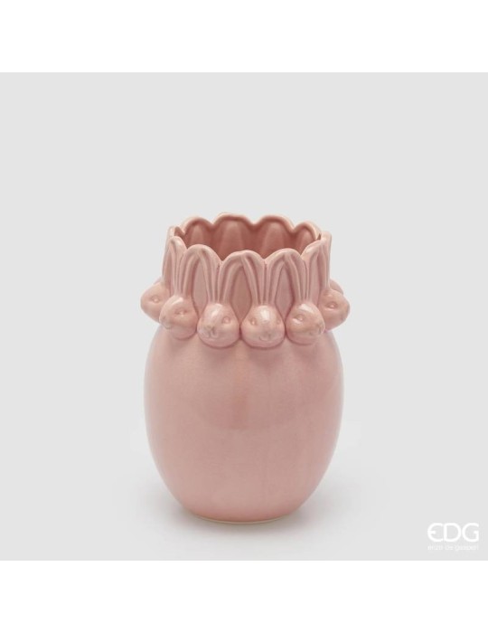 Vaso Conigli Easter Bombato H24 cm Rosa – EDG Enzo De Gasperi