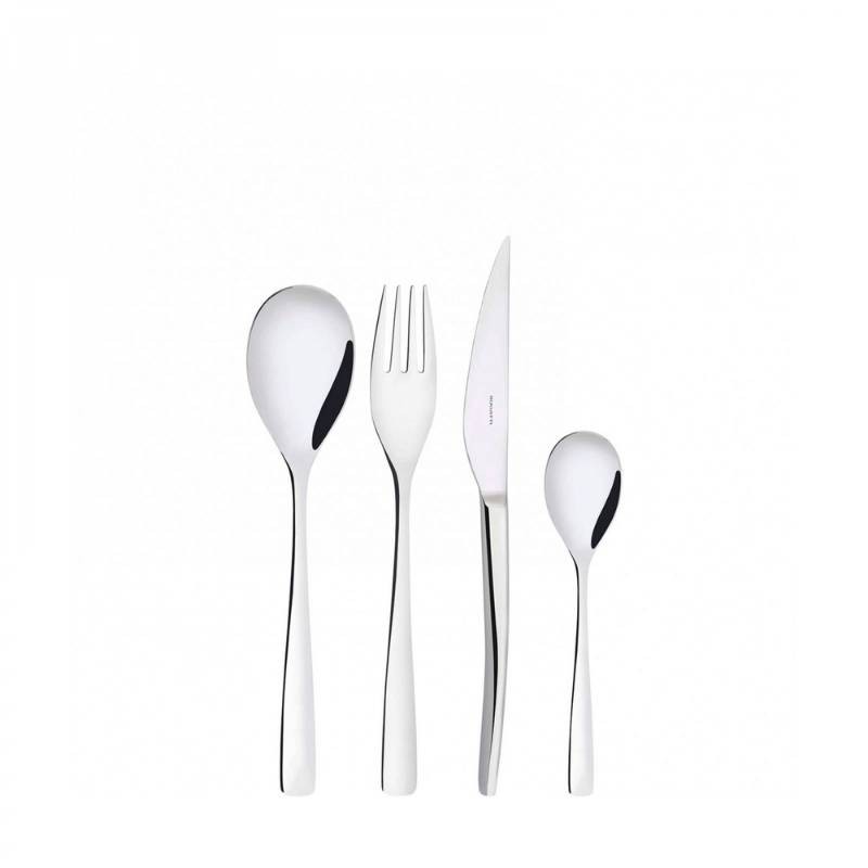 Set Posate Amalfi Bugatti 24 Pezzi con Scatola Gallery – Acciaio Inox Lucido Design Elegante