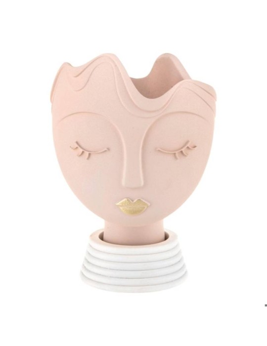Scultura Vasetto Testa Donna Cipria Bongelli Preziosi – Vaso Decorativo in Marmorino Oro
