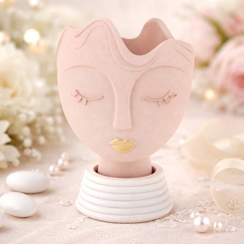 Scultura Vasetto Testa Donna Cipria Bongelli...