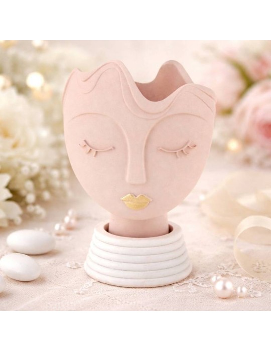 Scultura Vasetto Testa Donna Cipria Bongelli...