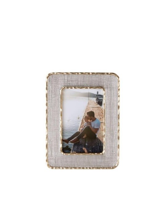 Portafoto Rettangolare Piccolo L’Oca Nera in Resina con Bordi Dorati