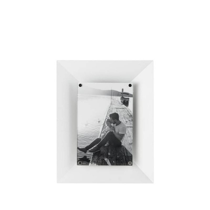 L'Oca Nera Portafoto in acciaio bianco 10 × 15 cm