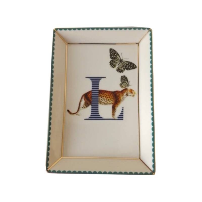 Svuotatasche Alphabet Trinket Leopard Yvonne Ellen London in Porcellana