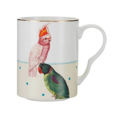 Mug Parrot in Porcellana con Dettagli Oro – Yvonne Ellen...