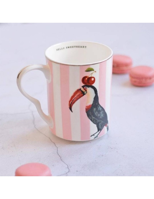 Mug Tucan in Bone China con Dettagli Oro –...