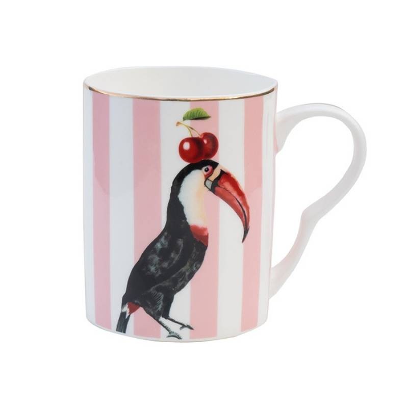 Mug Tucan in Bone China con Dettagli Oro – Yvonne Ellen London