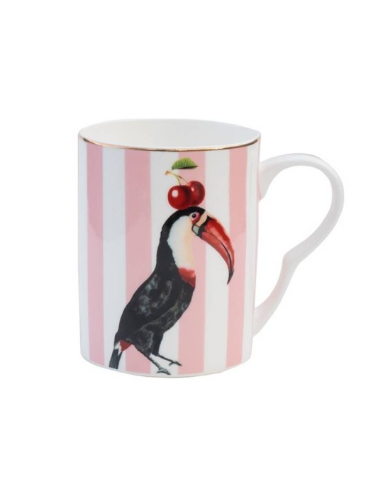 Mug Tucan in Bone China con Dettagli Oro – Yvonne Ellen London