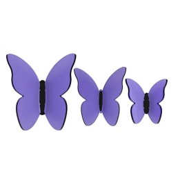 Vesta Set 3 farfalle decorative viola
