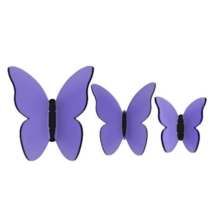Vesta Set 3 farfalle decorative viola