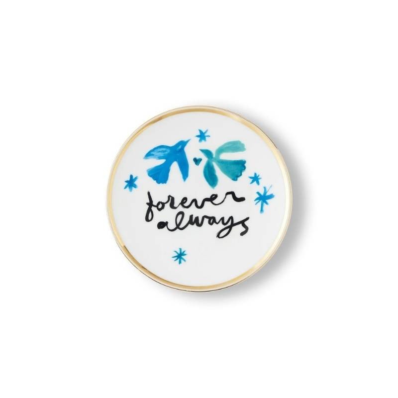 Piatto “FOREVER ALWAYS” in Porcellana Ø17 cm con Bordo Oro – Bitossi Home