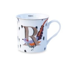 Yvonne Ellen Mug Alphabet lettera R in bone china