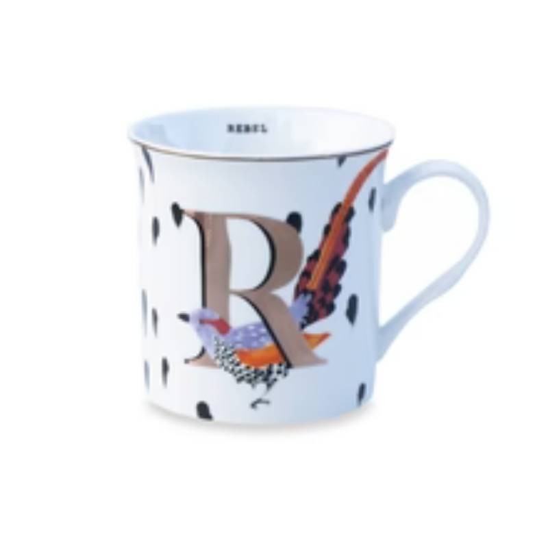 Alphabet Mug R in Bone China con Dettagli Oro – Yvonne Ellen London