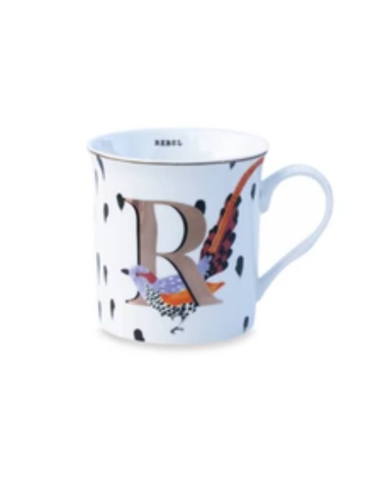 Alphabet Mug R in Bone China con Dettagli Oro – Yvonne Ellen London