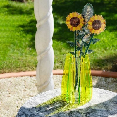 Vaso Piccolo Iride Verde Vesta Home in Cristallo Acrilico 2