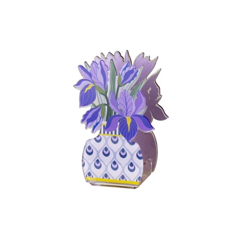 Mini Profumatore Iris Viola Vesta Home 50 ml – Diffusore Decorativo in Cristallo Acrilico Bianco