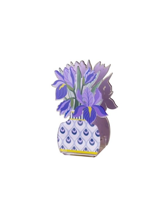 Mini Profumatore Iris Viola Vesta Home 50 ml – Diffusore Decorativo in Cristallo Acrilico Bianco