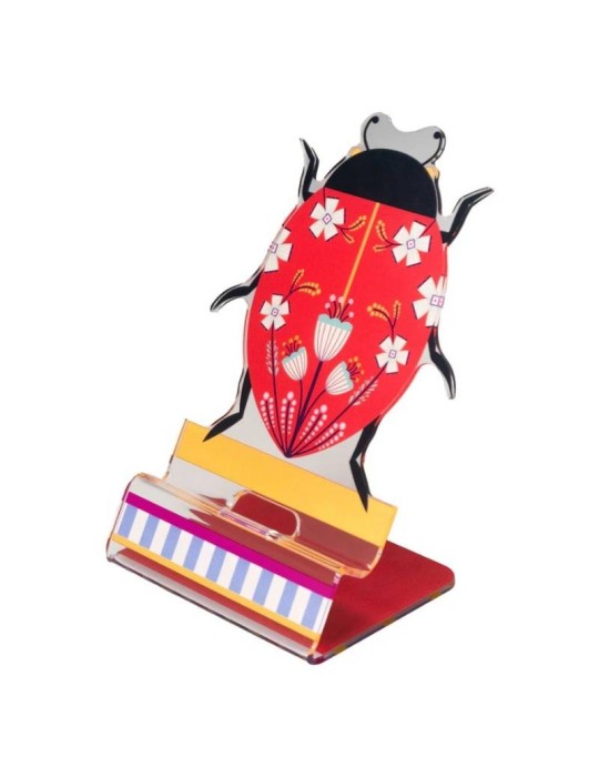 Happy Phone Coccinella Vesta Home – Portacellulare Decorativo in Cristallo Acrilico Bianco