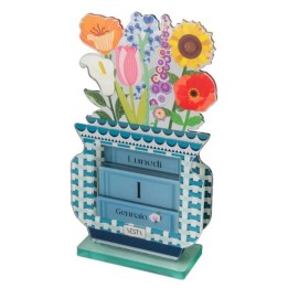 Vesta Calendario perpetuo Happy Year bianco